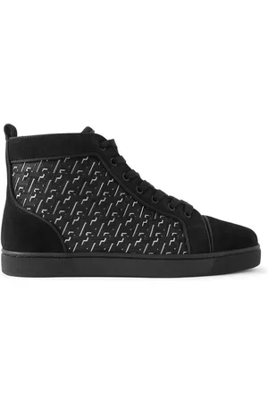 Christian Louboutin Louis Orlato Suede, Leather And Denim High-top Sneakers  in White for Men