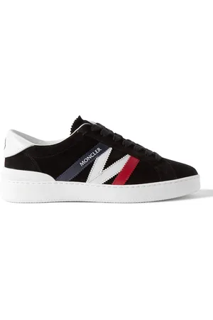 Moncler Monaco M Leather-Trimmed Suede Sneakers