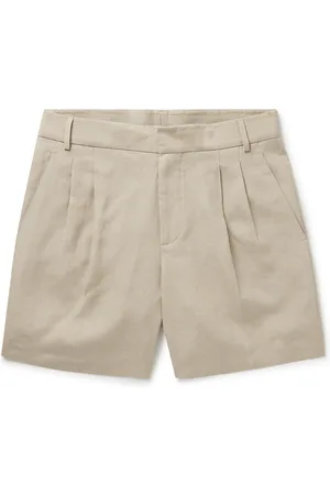 Loro Piana Honiara Straight-Leg Pleated Linen Bermuda Shorts