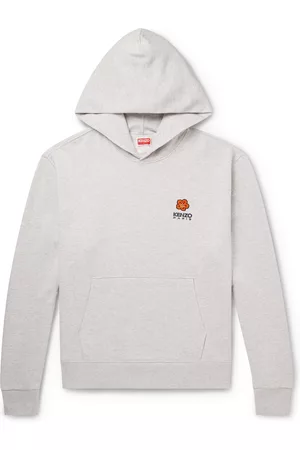 Printed heat-reactive organic cotton-jersey hoodie