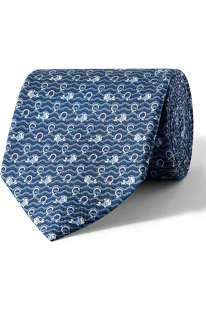 Armani quatrefoil-pattern Silk Tie - Blue