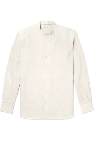 Loro Piana Arizona Grandad-Collar Linen Shirt