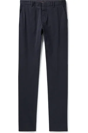 Ermenegildo Zegna Slim-Fit Straight-Leg Stretch-Cotton Twill Trousers