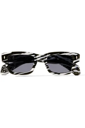 JACQUES MARIE MAGE Jeff Goldblum Jeff Rectangular-Frame Zebra-Print Acetate Sunglasses
