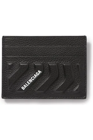 Balenciaga Logo-Print Embossed Full-Grain Leather Cardholder