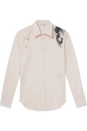 ALEXANDER MCQUEEN Slim-Fit Grosgrain-Trimmed Cotton-Poplin Shirt for Men