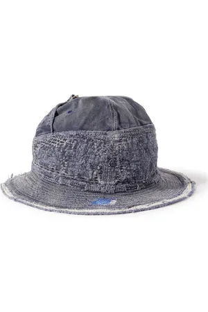 KAPITAL The Old Man and the Sea Distressed Buckled Cotton-Twill Bucket Hat