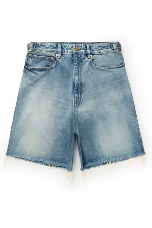 GENEMA Women Summer High Waist Wide Leg Denim Shorts Pleated Ruffle Flared  Hem Casual Loose Jean Short Pants Trousers Streetwear with Pockets -  Walmart.com