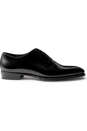 Whole-Cut Patent-Leather Oxford Shoes