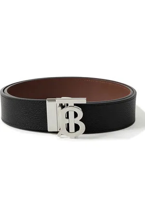 Reversible Leather TB Belt in Black/tan - Men