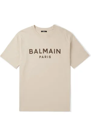 Eco-designed cotton T-shirt with Balmain Paris logo print black - Men