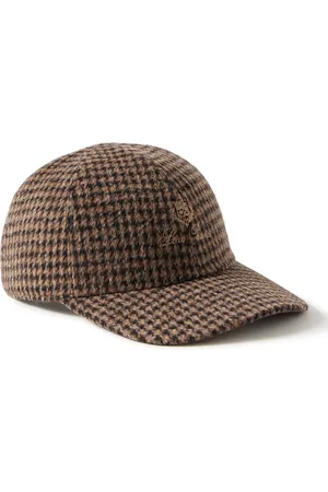 Loro Piana Logo-Embroidered Houndstooth Felt Baseball Cap