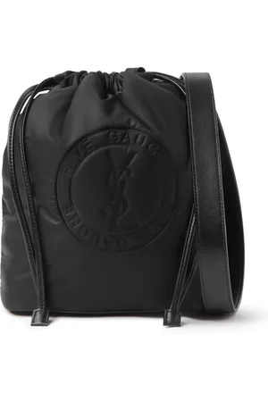SAINT LAURENT Leather-Trimmed Monogrammed Coated-Canvas Messenger Bag for  Men