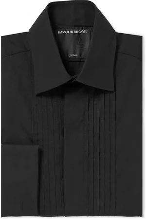 Favourbrook Cutaway-Collar Bib-Front Double-Cuff Cotton-Poplin Shirt