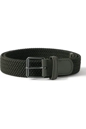 Dolce & Gabbana Green/black Calf Leather Reversible Camouflage Logo-buckle  Belt for Men