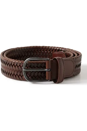 MR P. 3.5cm Woven Leather Belt for Men