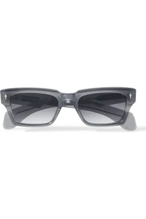 JACQUES MARIE MAGE Ashcroft Rectangular-Frame Acetate and Silver-Tone Sunglasses