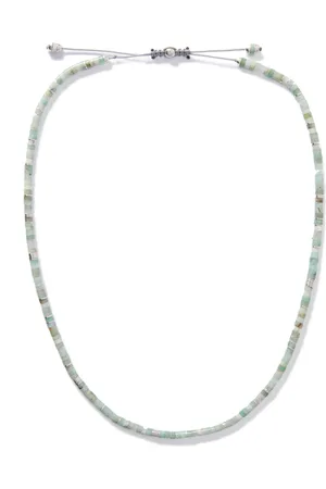 M. COHEN Tucson Sterling Silver, Chrysoprase and Cord Necklace