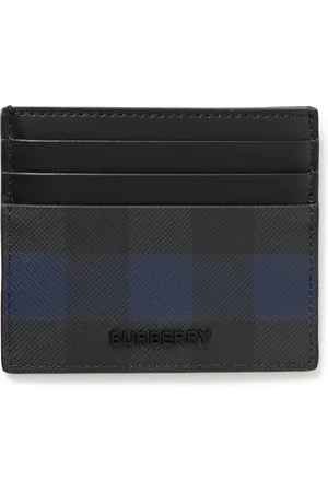 Burberry London Check Money Clip Card Case Chocolate/black in