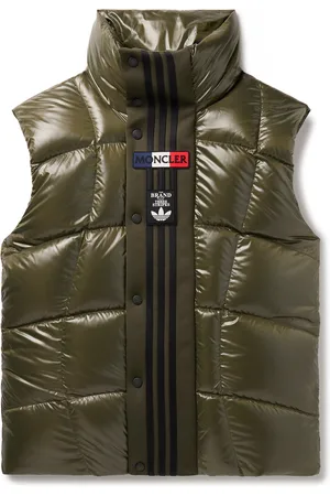Moncler Adidas Originals Bozon Tech Jersey-Trimmed Quilted Glossed-Shell Down Gilet