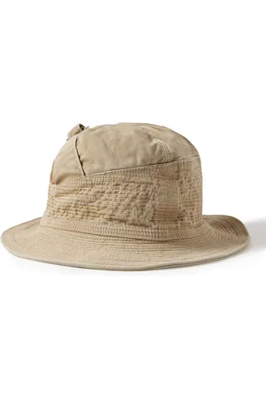 KAPITAL The Old Man and the Sea Distressed Buckled Cotton-Twill Bucket Hat
