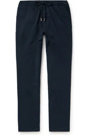 Mr P. Straight-Leg Cotton-Blend Twill Drawstring Trousers
