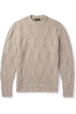 Loro Piana Mélange Cable-Knit Wool and Cashmere-Blend Sweater