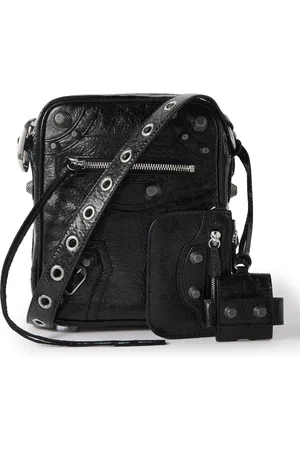 Balenciaga Le Cagole Embellished Textured-Leather Messenger Bag