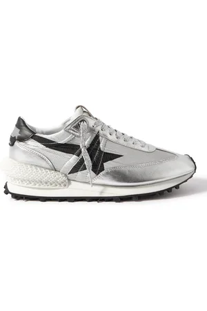 Golden Goose Marathon Metallic Leather-Trimmed Ripstop Sneakers