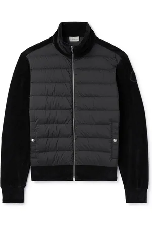 Moncler Ribbed Cotton-Blend Chenille and Quilted Shell Down Zip-Up Cardigan