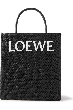 Loewe Standard A4 Logo-Embroidered Raffia Tote Bag