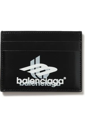 Balenciaga Logo-Print Leather Cardholder