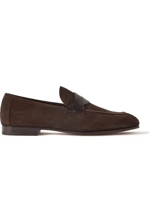 Tom Ford Sean Textured Leather-Trimmed Suede Loafers