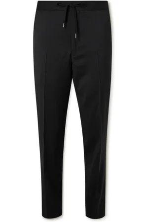 Mr P. Tapered Grosgrain-Trimmed Wool Drawstring Tuxedo Trousers