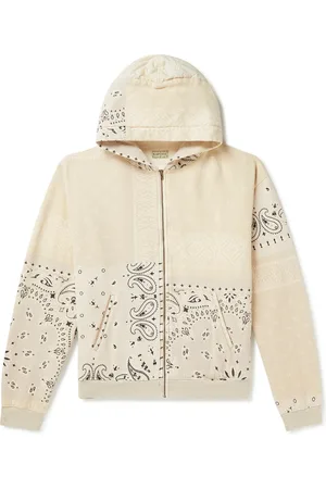 KAPITAL Shell-Trimmed Printed Cotton-Jersey Zip-Up Hoodie