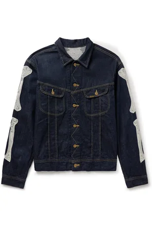 KAPITAL Crochet-Trimmed Denim Jacket