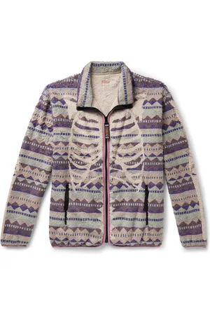 KAPITAL Ashland Printed Fleece Zip-Up Sweatshirt