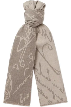 Berluti Scritto Fringed Wool-Jacquard Scarf
