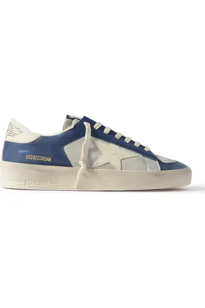 Golden Goose Stardan Distressed Colour-Block Leather Sneakers
