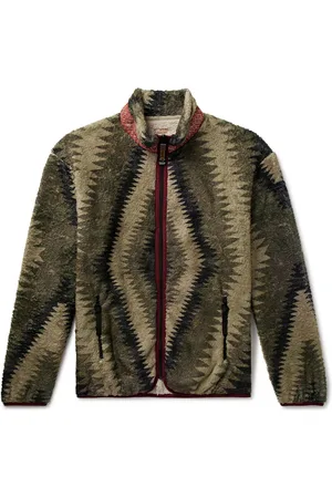 KAPITAL Jacquard-Trimmed Printed Fleece Jacket