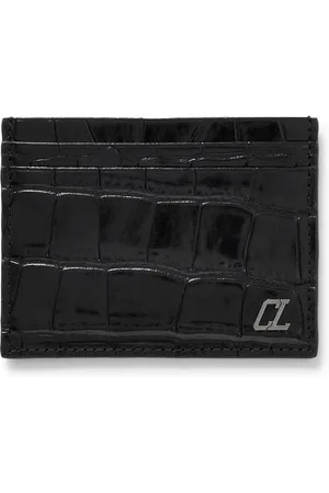 Christian Louboutin Logo-Appliquéd Croc-Effect Glossed-Leather Cardholder