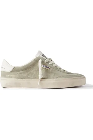 Golden Goose Soul-Star Distressed Leather-Trimmed Suede Sneakers