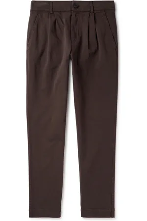 Mr P. Tapered Pleated Garment-Dyed Cotton-Blend Twill Trousers