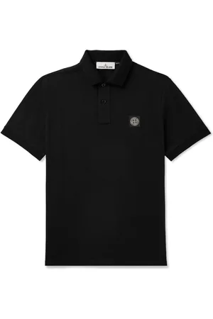 Stone Island Logo-Appliquéd Cotton-Blend Piqué Polo Shirt