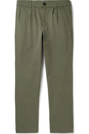 Mr P. Tapered Pleated Garment-Dyed Cotton-Blend Twill Trousers