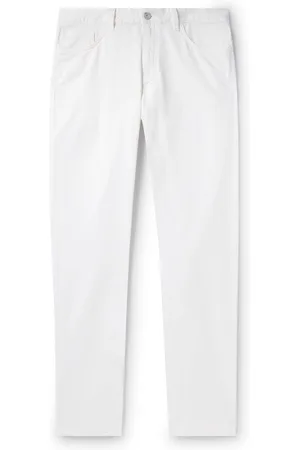 Ermenegildo Zegna Leather-Trimmed Straight-Leg Jeans