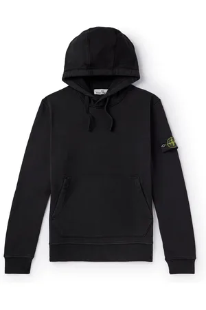 Stone Island Logo-Appliquéd Garment-Dyed Cotton-Jersey Hoodie
