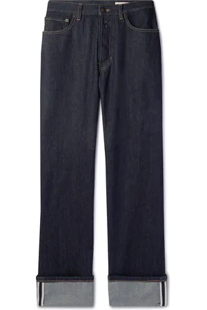 Blue Side-stripe cuffed jeans, Alexander McQueen