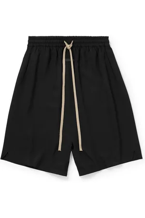 Straight-Leg Pintucked Wool and Cashmere-Blend Drawstring Shorts