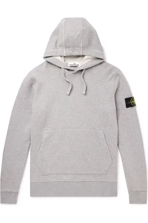 Stone Island Logo-Appliquéd Garment-Dyed Cotton-Jersey Hoodie